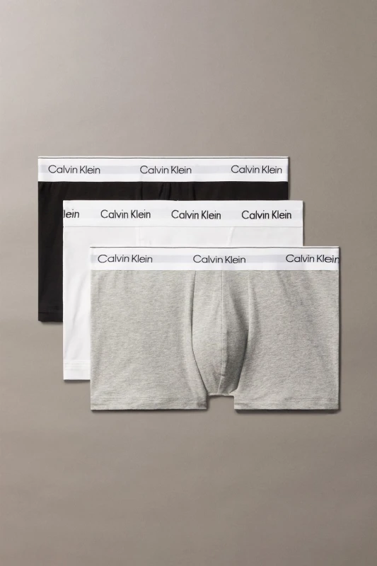 Image of Calvin Klein 3 Pack Icon Relaxed Fit Trunks Grey/White/Black L