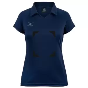 Image of Gilbert Eclipse Netball Jnr Polo Shirt w Bib Attachments - Blue