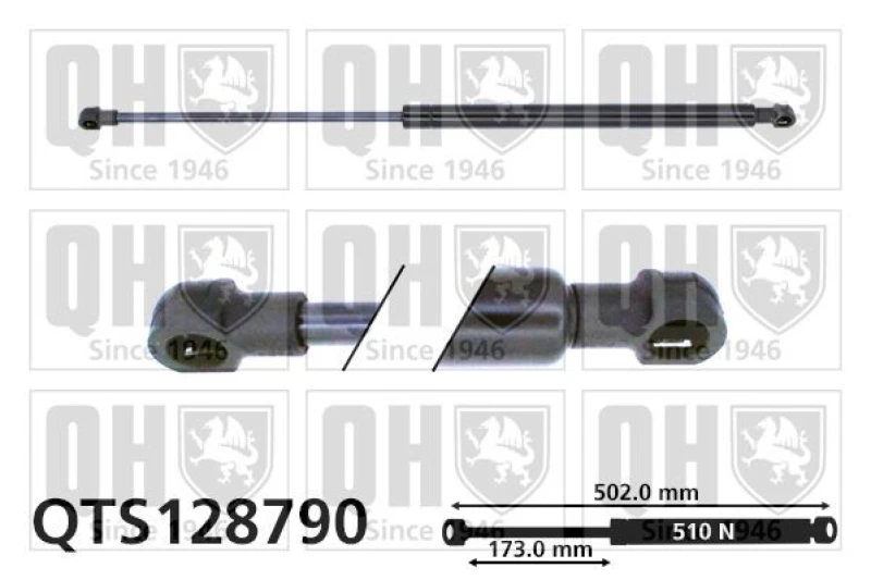 Image of QUINTON HAZELL Tailgate strut QUINTON HAZELL QTS128790
