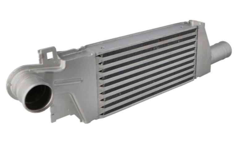 Image of NISSENS 96898 Intercooler without quick coupling, Left connector, straight Intercooler,charger (468)