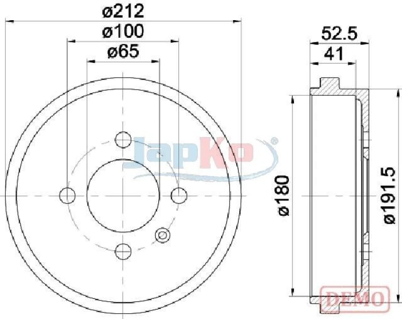Image of JAPKO Brake drum JAPKO 560912C