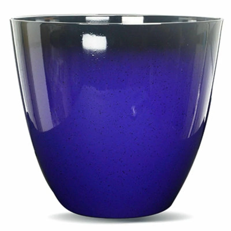 Image of Gr8 Garden Round Red Glazed Effect Egg Cup Planter Patio Flower Plant Pot Blue