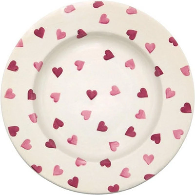 Image of Breakfast/salad Plate: 1 X 22Cm Emma Bridgewater Breakfast Plate Pink Hearts, Ceramic