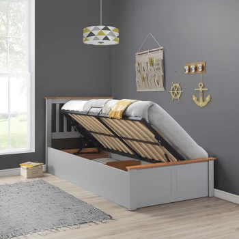 Image of Bedmaster - Francis Wooden Ottoman Grey Single