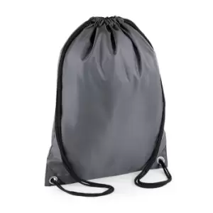 Image of BagBase Budget Water Resistant Sports Gymsac Drawstring Bag (11 Litres) (One Size) (Graphite)