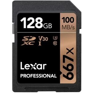 Image of Lexar Professional 667X 128GB SDXC Memory Card