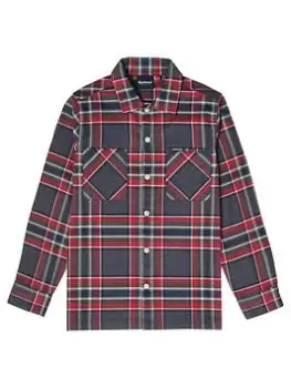 image of Barbour Boys Portdown Check Shirt - Grey Marl, Grey, Size 10-11 Years