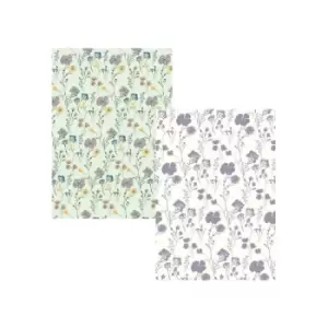 Image of English Tableware Company Pressed Flowers Set of 2 Tea Towels