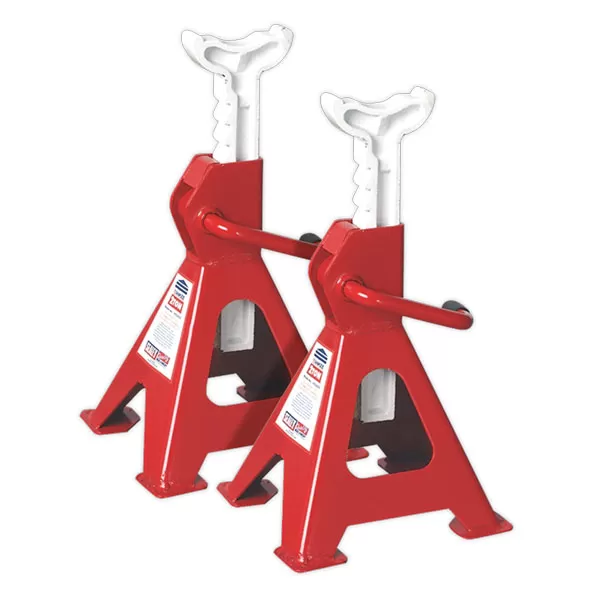 image of Sealey VS2002 Axle Stands (Pair) 2tonne Capacity per Stand Ratchet Type