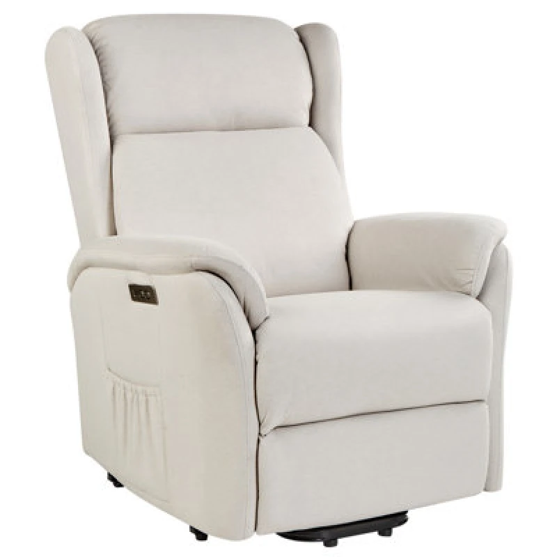 Image of Beliani Electric Recliner Chair Elegy Fabric Cream