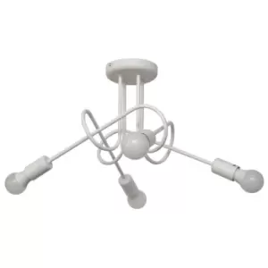 image of Oxford Multi Arm Semi Flush Ceiling Light White 44cm