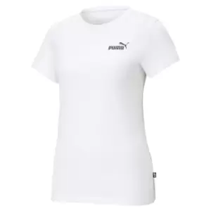 Puma Womens ESS Small Logo Tee (White, Small)