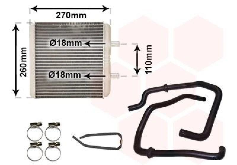 Image of VAN WEZEL Heater matrix VAN WEZEL 28016700