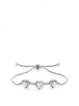 Image of Jon Richard Jon Richard Silver Triple Heart Toggle Bracelet