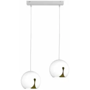 image of Keter Malaga Bar Pendant Ceiling Light White, 50cm, 2x E27