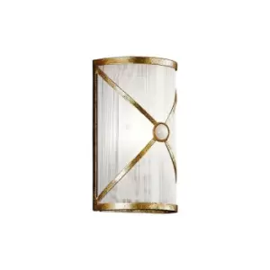 image of Schuller Esparta Flush Wall Lamp Antique Gold, White, E14