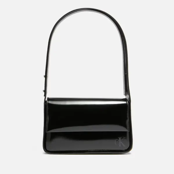 image of Calvin Klein Jeans Block Faux Patent-Leather Shoulder Bag