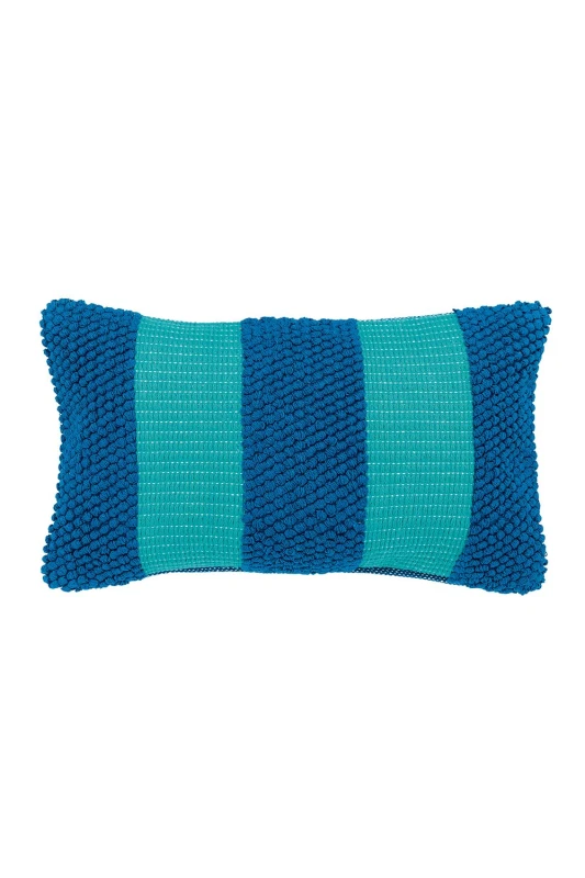 Image of Helena Springfield Helena Springfield 'Isla' Woven Cushion in Blue Size: 30cm x 50cm Blue 30cm x 50cm Unisex 5016709705011