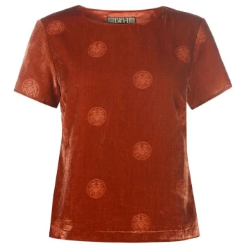 Image of Biba Logo Burnout Velvet - Red
