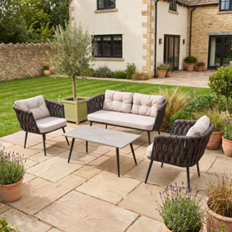 Image of Artemis Home Hartley 4 Seater Garden Lounge Set With Coffee Table - Grey
