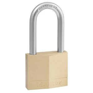 image of Master Lock 140DLF 40mm Long Shackle Solid Body Padlock Brass Single