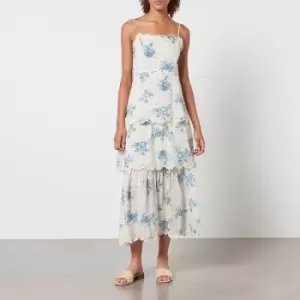 Image of Never Fully Dressed Peony Printed Cotton-Gauze Dress - UK 16