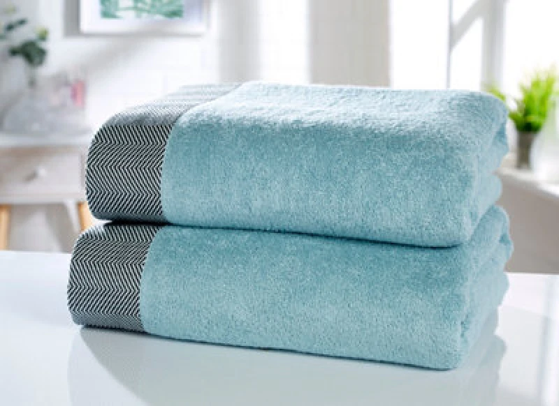 Image of Rapport Home Tidal 2 Piece Bale Set Pure Cotton Duck Egg