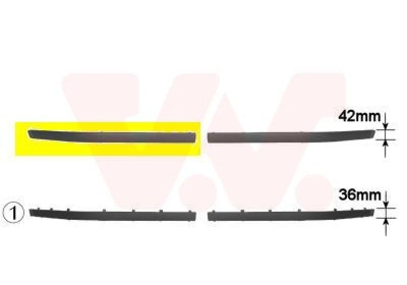 Image of VAN WEZEL Bumper moulding VAN WEZEL 0639584