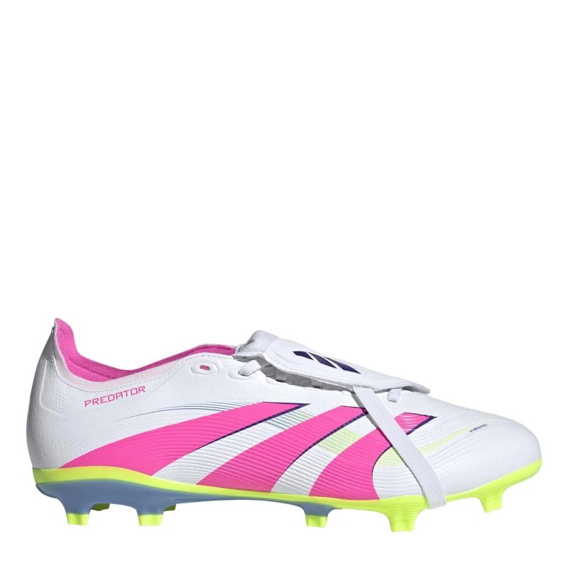 Image of adidas Predator League Fold-Over Tongue Firm Ground Football Boots White/Pink male 12 (47.3)