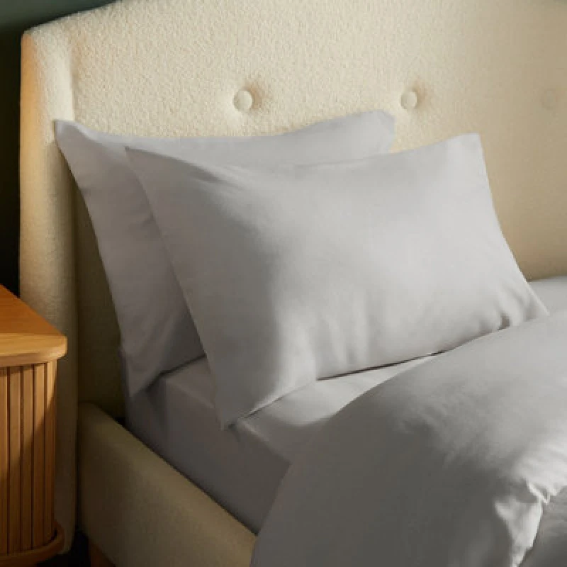 Image of Silentnight Brushed Cotton Pillow Case - Silver