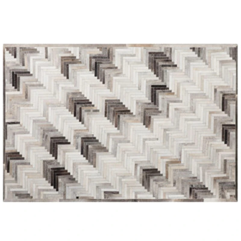 Image of Beliani Rug Arsuz Grey 140 X 200 Cm Leather