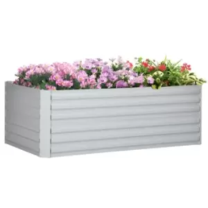 Image of Outsunny Raised Beds for Garden Galvanised Steel Planters for Backyard Patio