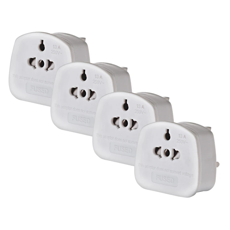 Image of Maplin Worldwide to UK Travel Adapter Plug - Pack of 4