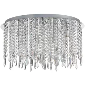 image of Spring Lighting - Spring Contemporary Ceiling 9 Light Chrome, Crystal