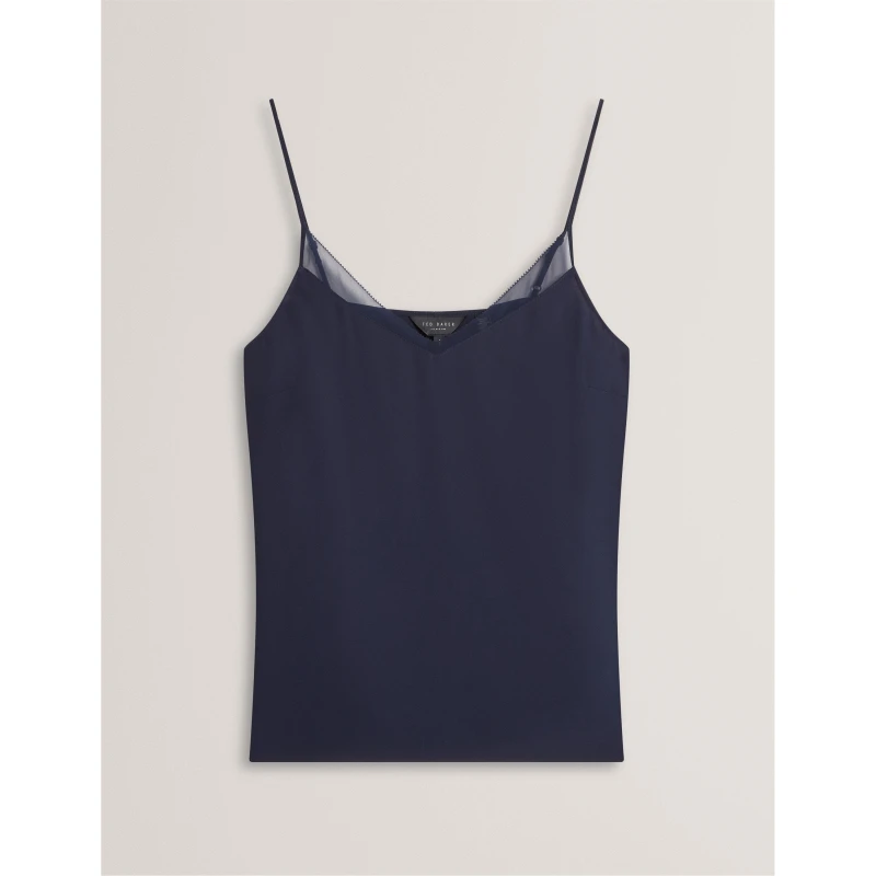 Image of Ted Baker Womens Chiffon Woven Cami Vest Navy female 8 (XS)