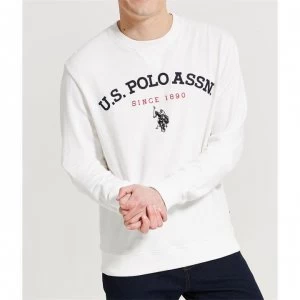 image of US Polo Assn Applique Crew Sweatshirt - White