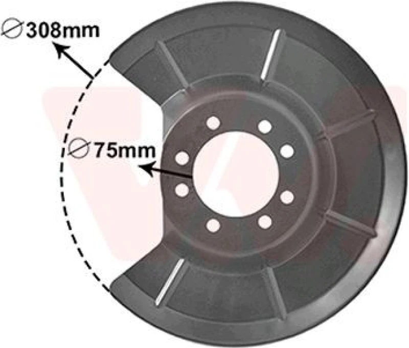 Image of VAN WEZEL Brake disc backing plate VAN WEZEL 1863373