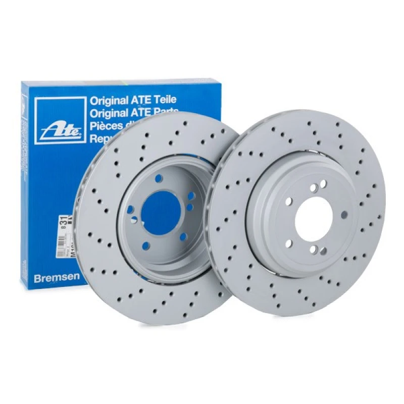 Image of ATE 24.0124-0232.2 Brake disc perforated/vented, Coated, High-carbon, with bolts/screws Brake Disc (82)