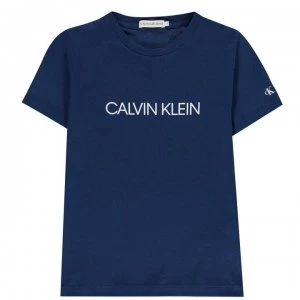 Image of Calvin Klein Boys Institution T Shirt - Naval Blue C5G
