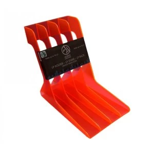 Image of LP Holder - LP Stand - LP Rack (Shaped - Hips Plastic) Orange Translucent