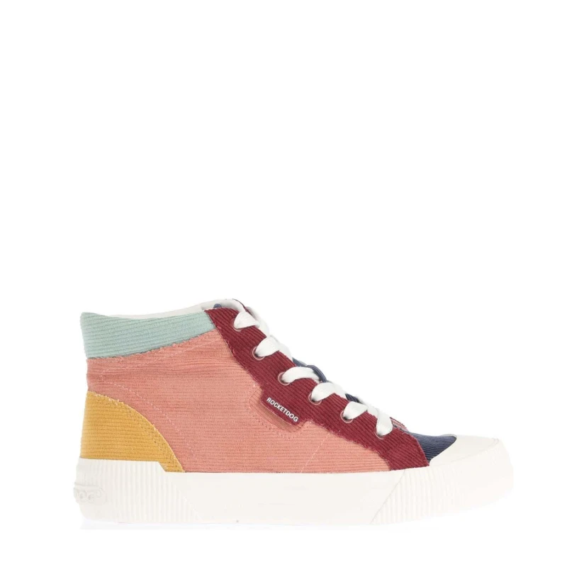 Image of Rocket Dog Cheery Corduroy High Top Trainers Multi Colour female UK 8