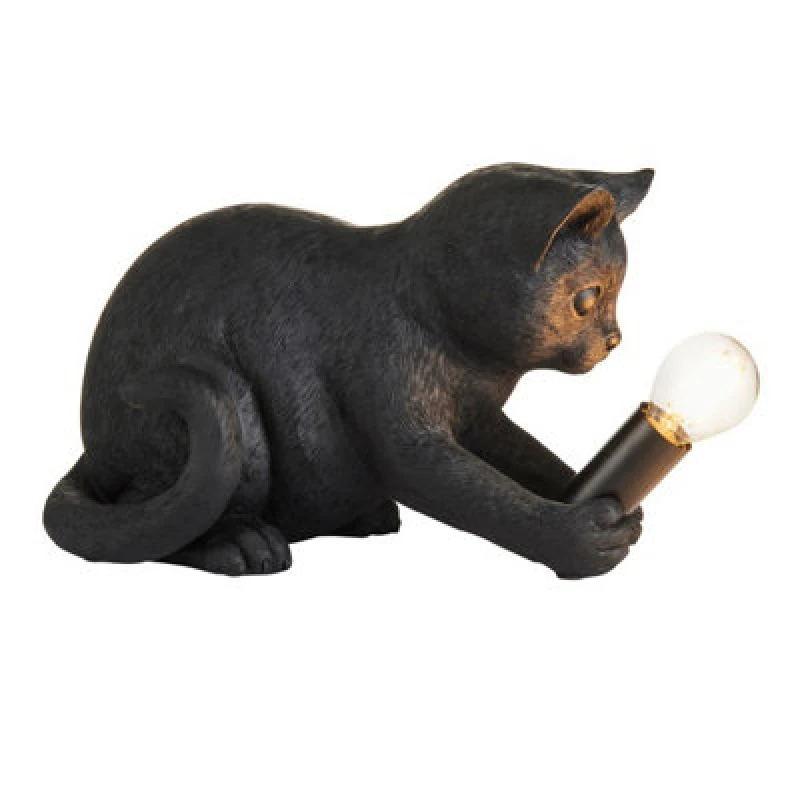 Image of Luminosa Lighting Luminosa Kitten Table Lamp Matt Black, 1X E14