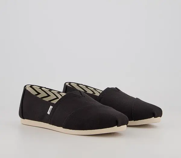 Image of TOMS Womens Alpargata Slip Ons Black Canvas, 4