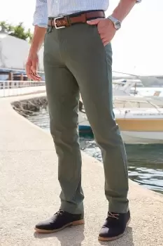 image of Flat Front Wrinkle Free Stretch Chino Trousers 29"