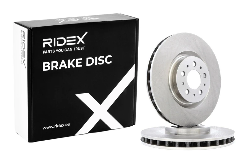 Image of RIDEX 82B0450 Brake disc Front Axle, Vented, Cast Iron, Uncoated, Untreated, without bolts/screws Cast Iron Brake Disc (82)