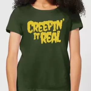 Image of Creepin it Real Womens T-Shirt - Forest Green - L