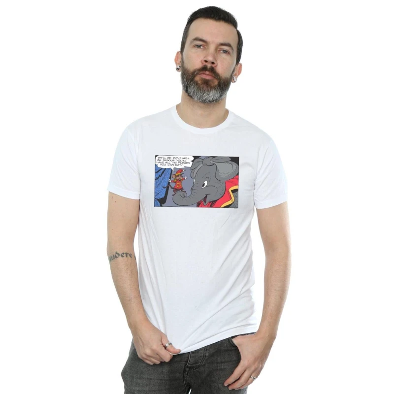 Image of Disney Men Dumbo Rich And Famous T-Shirt in White Size: Small White S Male 5057955955102