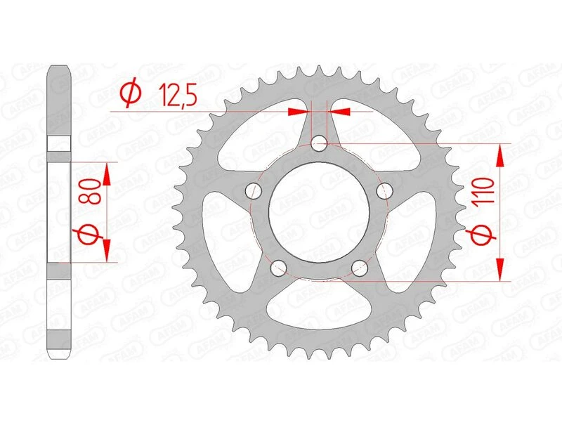 Image of AFAM 10608-45 Chain Sprocket Steel Chain Sprocket (5479)