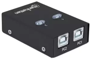 Image of Manhattan USB-A Automatic Sharing Switch, 2x USB-B Ports, 480 Mbps...
