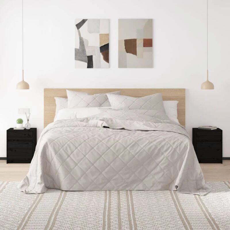 Image of VIDAXL Bedside Cabinets 2 pcs Black 40x31x50cm Solid Pinewood vidaXL 8720286608326